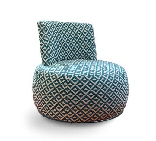 Cocon in luxe stof productie Perida design