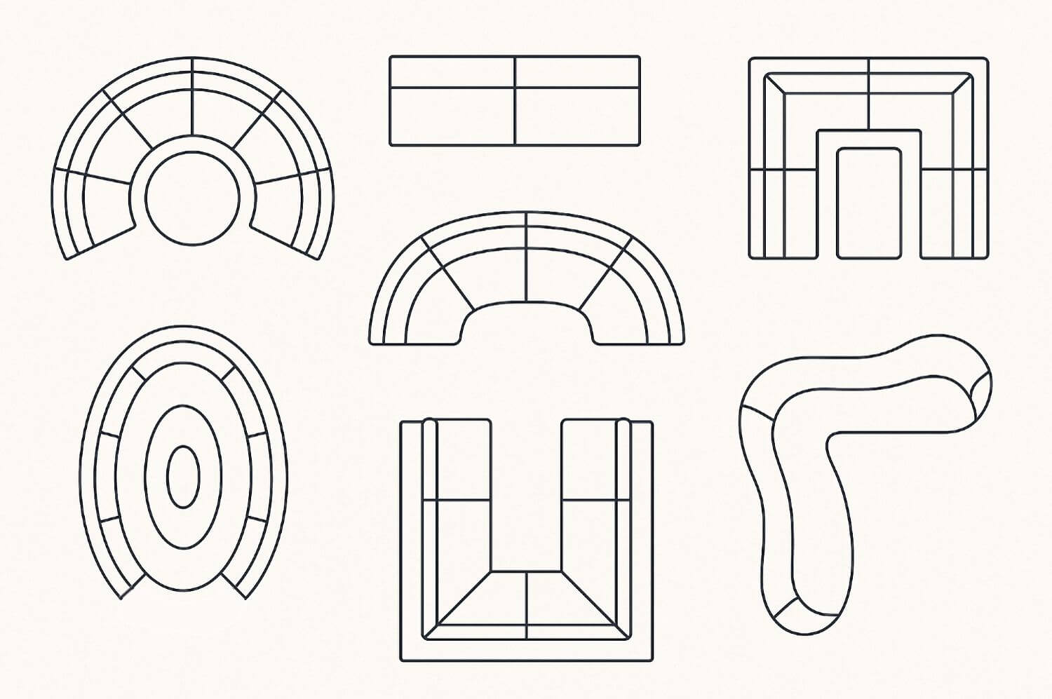 eetbank in meerdere vormen Perida design